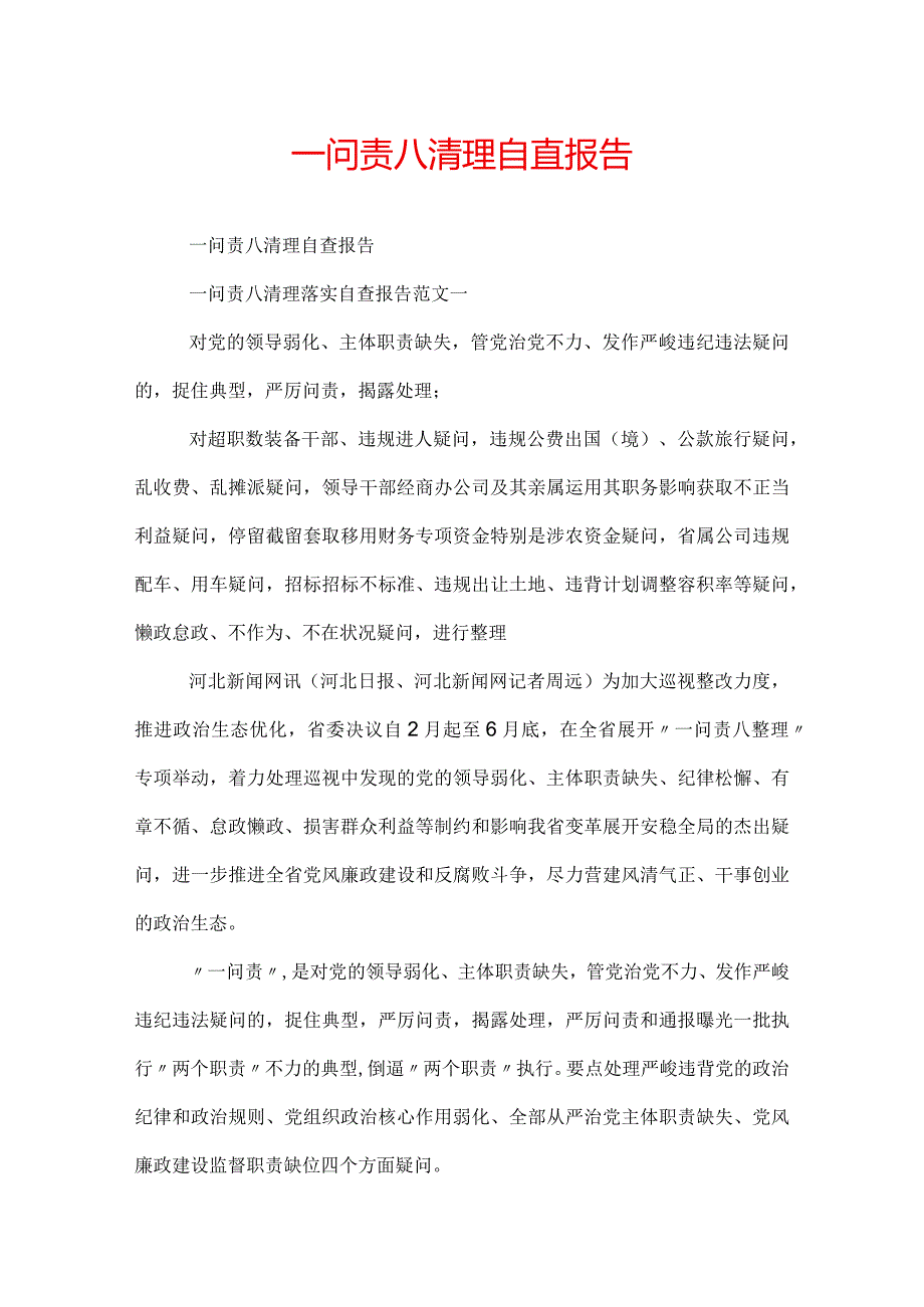 一问责八清理自查报告.docx_第1页