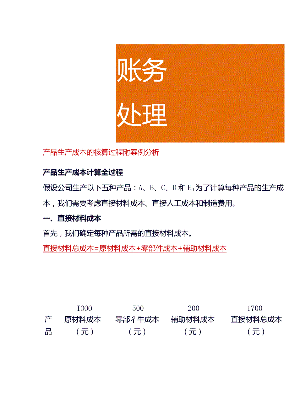 产品生产成本的会计核算过程附案例分析.docx_第1页