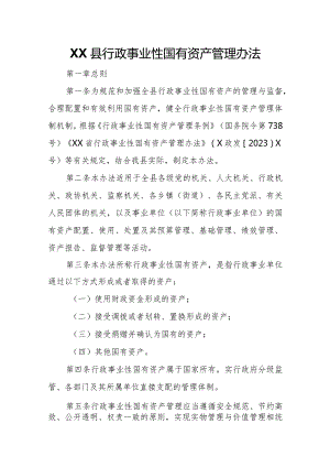 XX县行政事业性国有资产管理办法.docx