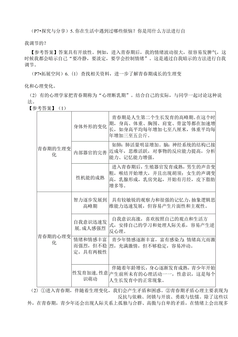 部编版道德与法治七年级下册教材习题答案.docx_第2页