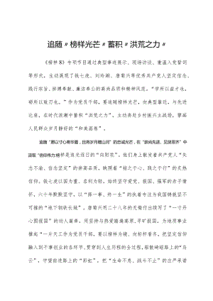 榜样8学习体会：追随“榜样光芒”蓄积“洪荒之力”.docx