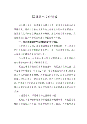 探析黑土文化建设.docx