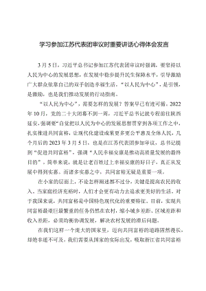 2024年学习参加江苏代表团审议时重要讲话心得体会发言.docx