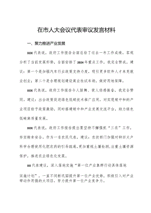 在市人大会议代表审议发言材料.docx