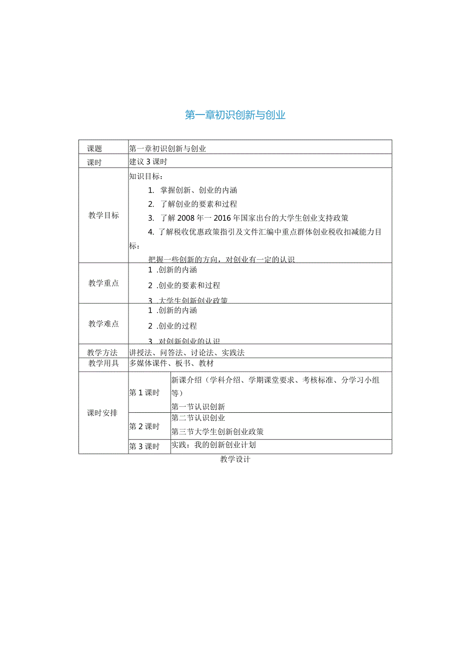 《大学生创新创业基础教程》教案（全）.docx_第2页