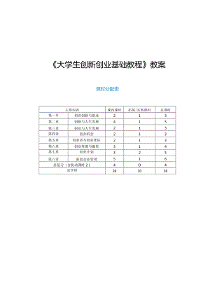 《大学生创新创业基础教程》教案（全）.docx