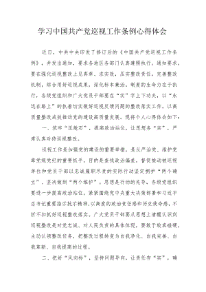 电力公司党员干部学习《中国共产党巡视工作条例》心得体会（合计3份）.docx