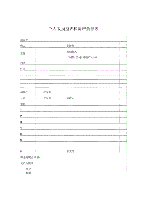 个人版 损益表和资产负债表.docx