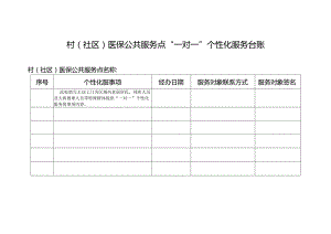 村（社区）医保公共服务点“一对一”个性化服务台账.docx