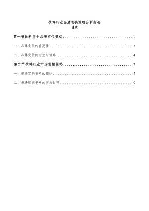 饮料行业品牌营销策略分析报告.docx