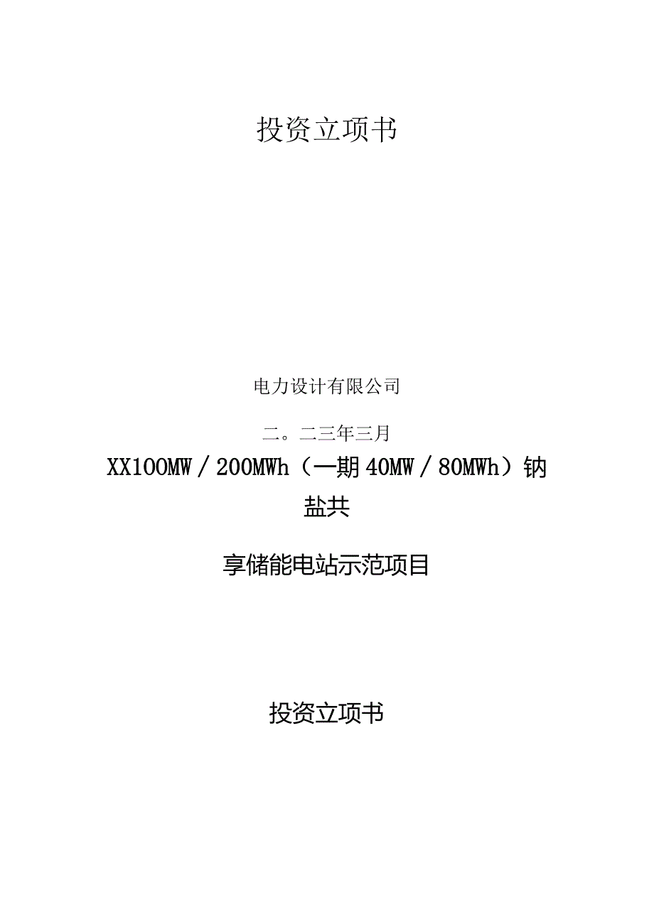 钠盐共享储能示范电站项目项目建议书.docx_第2页