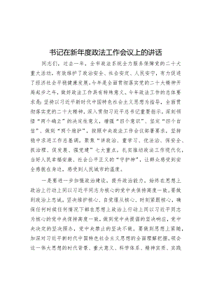 书记在新年度政法工作会议上的讲话【 】.docx