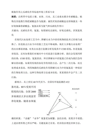 脱氮作用之反硝化作用综述 环境工程系专业.docx