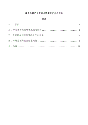 绿色低碳产业资源与环境保护分析报告.docx