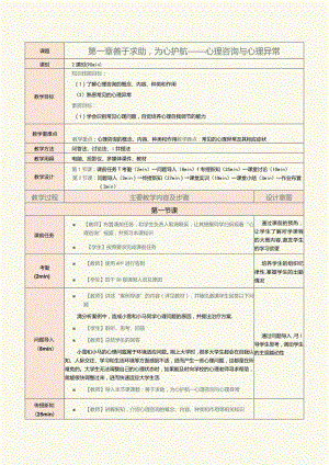 《大学生心理健康教育》教案 第2章 善于求助为心护航——心理咨询与心理异常.docx