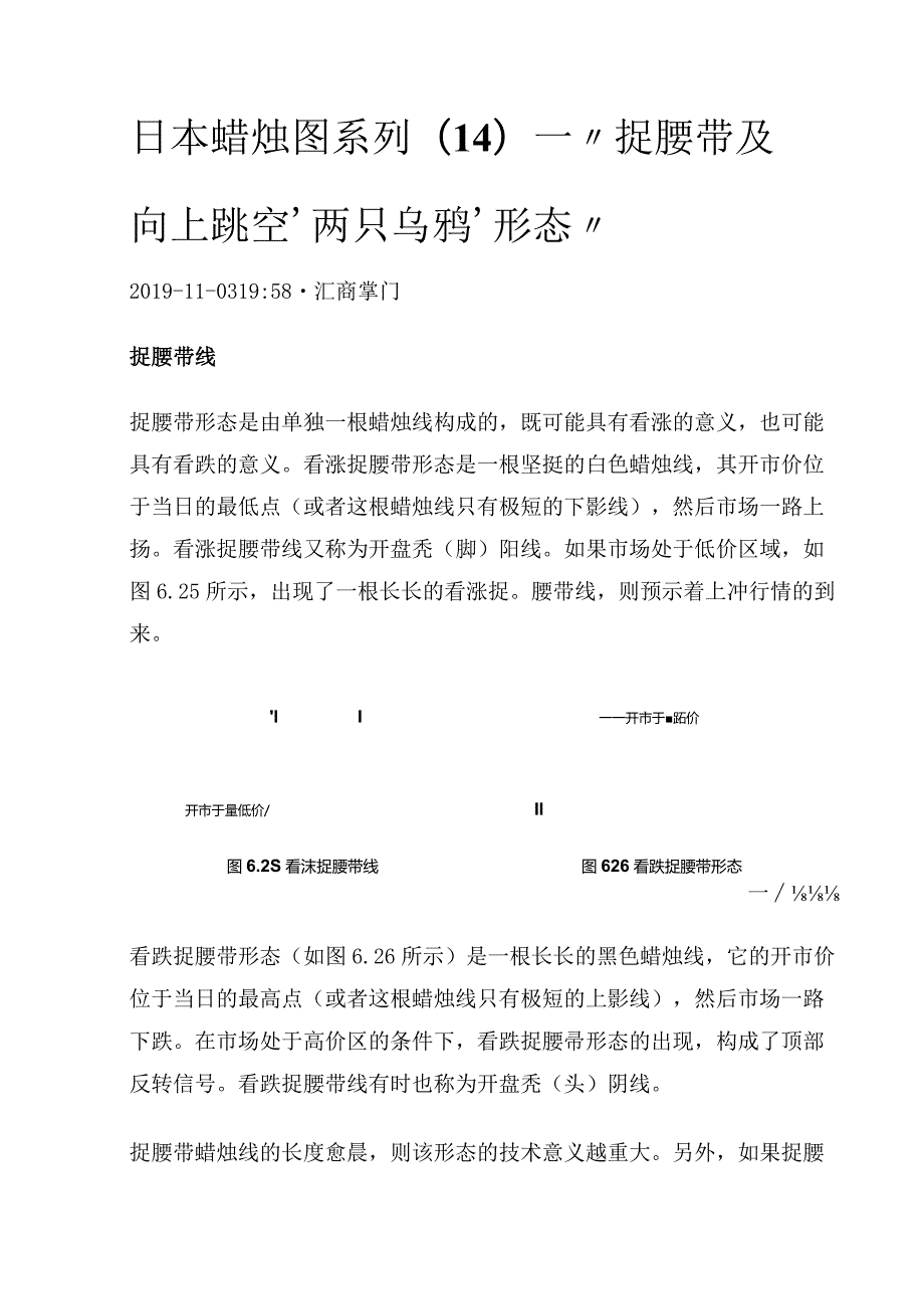 日本蜡烛图系列（14）—“捉腰带及向上跳空‘两只乌鸦’形态”.docx_第1页