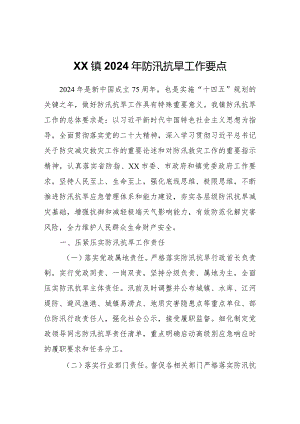 XX镇2024年防汛抗旱工作要点.docx