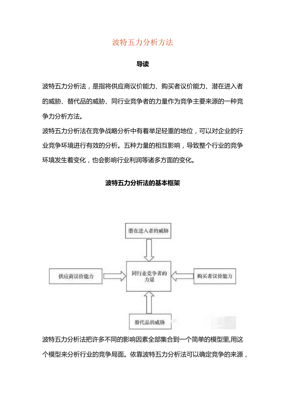 波特五力分析方法.docx_第1页