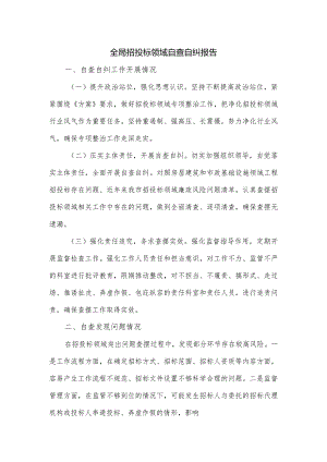 全局招投标领域自查自纠报告.docx