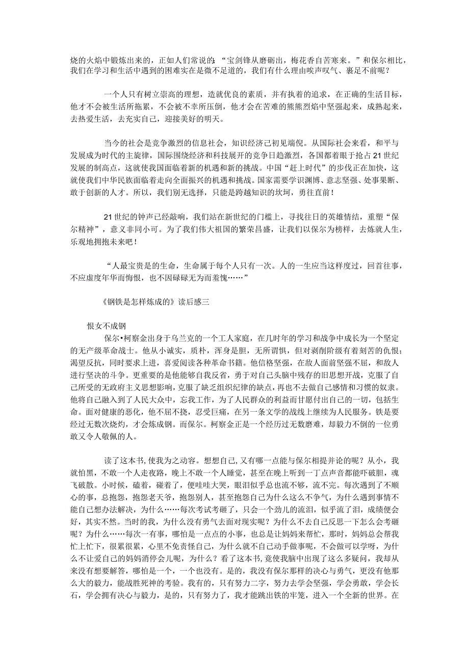 2024年八年级下学期名著阅读《钢铁是怎样炼成的》读书笔记8篇.docx_第2页