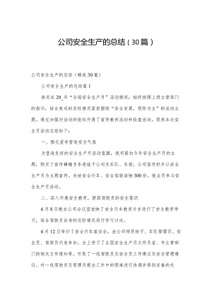 公司安全生产的总结（30篇）.docx