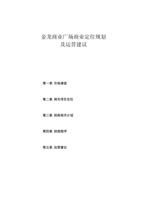 某商业广场商业定位规划与运营管理.docx