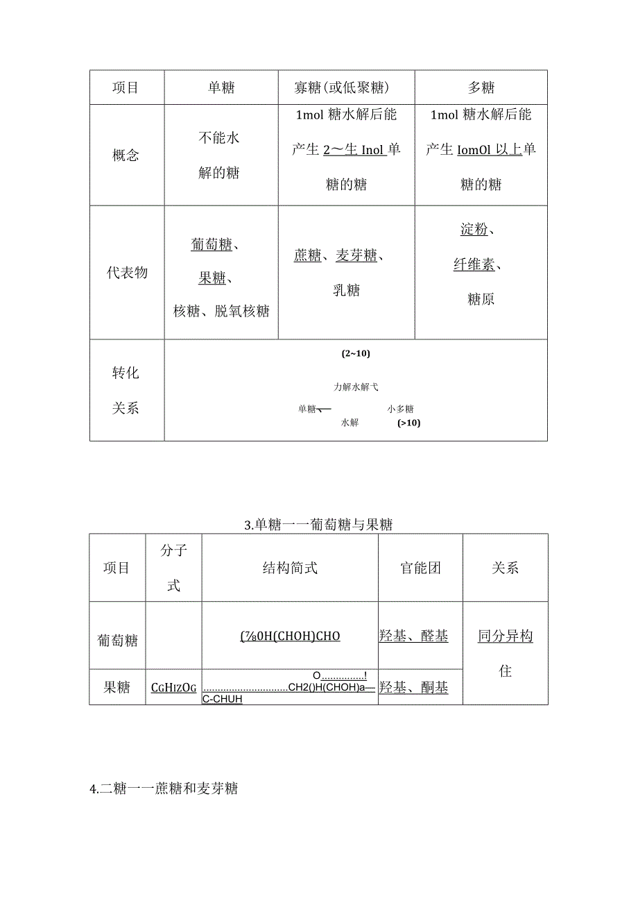 2023-2024学年人教版新教材选择性必修三 第四章第一节 糖类 学案.docx_第2页