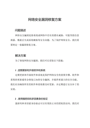 网络安全漏洞修复方案.docx