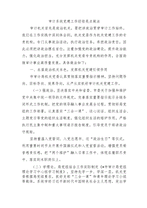 审计系统党建工作经验亮点做法.docx