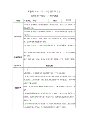 16 水滴的“旅行” （教案）苏教版科学五年级上册.docx