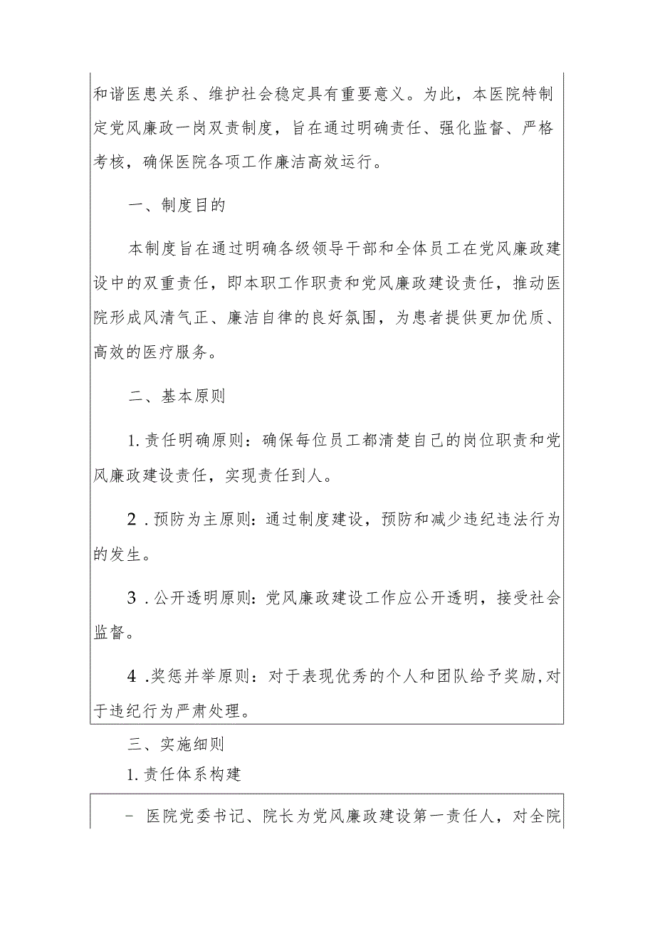 2024医院党风廉政一岗双责制度细则（最新版）.docx_第2页