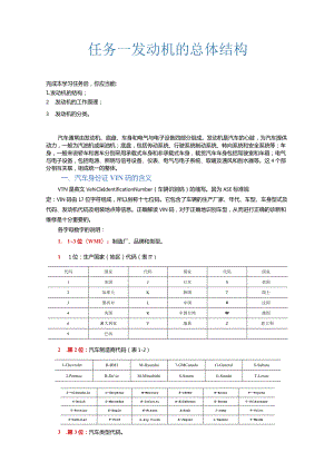 《汽车发动机构造与维修一体细化教案》任务1 发动机总体结构的认识讲义.docx