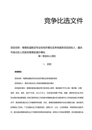 街道购买专业社工机构开展社工服务项目竞争比选文件招投标书范本.docx