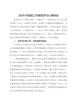 2024年全国两会政府工作报告学习心得体会.docx