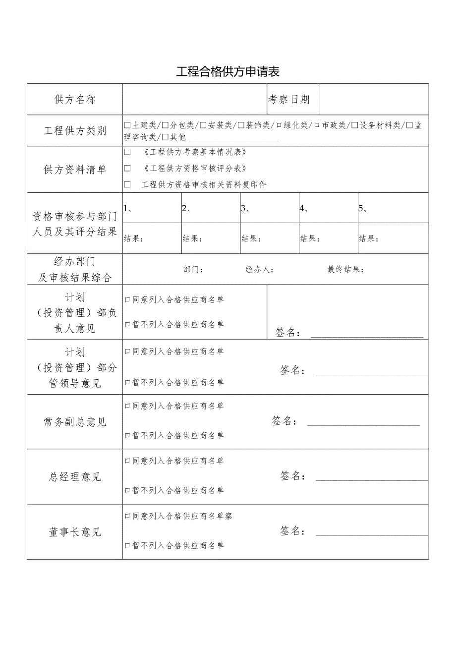 工程合格供方申请表.docx_第1页