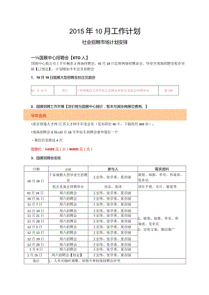 2015年10月工作计划【王宏伟】.docx