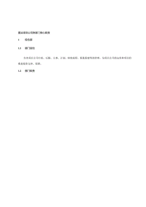 置业项目公司各部门核心职责.docx