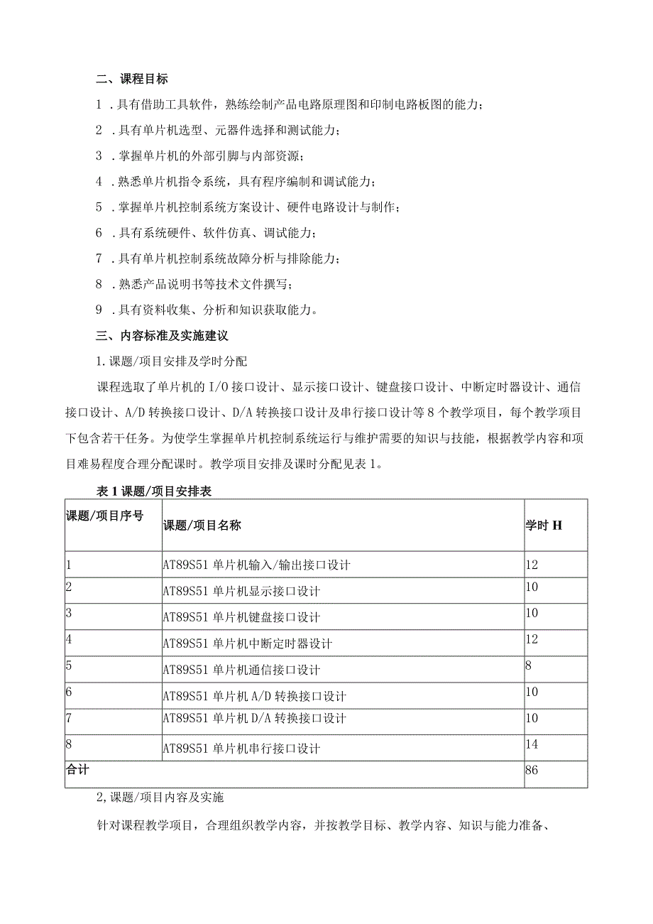 《单片机控制系统运行与维护》课程标准.docx_第2页