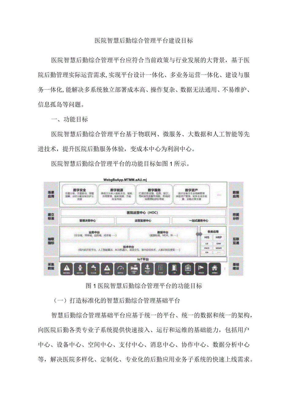 医院智慧后勤综合管理平台建设目标.docx_第1页