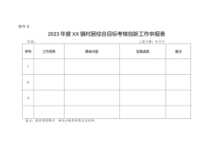 镇村居综合目标考核创新工作申报表.docx