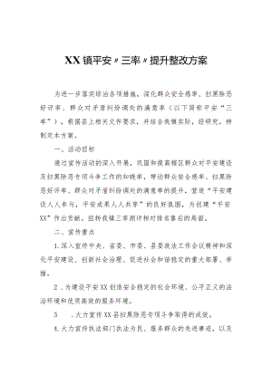 XX镇平安“三率”提升整改方案.docx