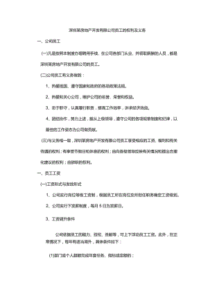 深圳某房地产开发有限公司员工的权利及义务.docx