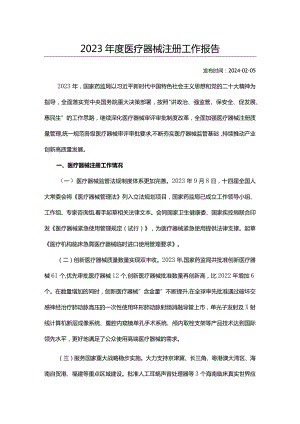 2023年度医疗器械注册工作报告.docx