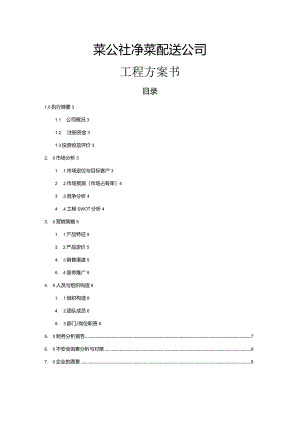 菜公社净菜配送公司的实施计划书模板.docx