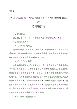 2024河南先进合金材料（钨钼钛镁等）产业链绿色化升级改造实施指南.docx