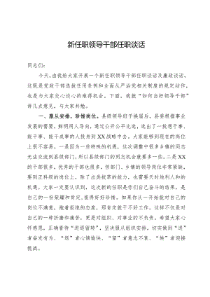 新任领导干部集体讲话.docx