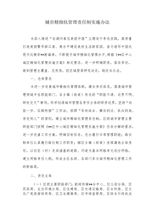 城市精细化管理责任制实施办法.docx