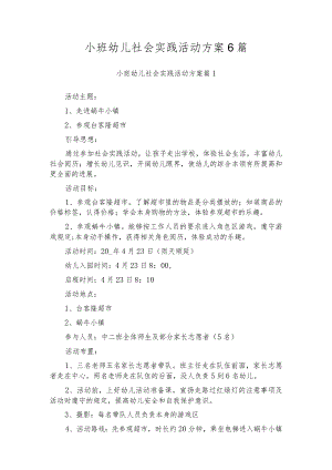 小班幼儿社会实践活动方案6篇.docx