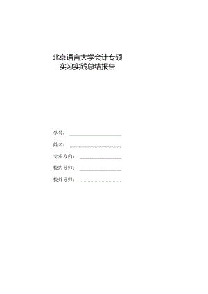 北京语言大学会计专硕实习实践总结报告.docx