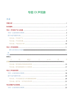 专题01 声现象（讲义）（解析版）.docx